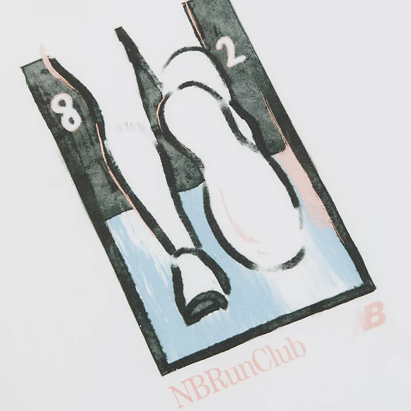 Herren-Laufclub-T-Shirt, hergestellt in den USA 1982 – Weiß