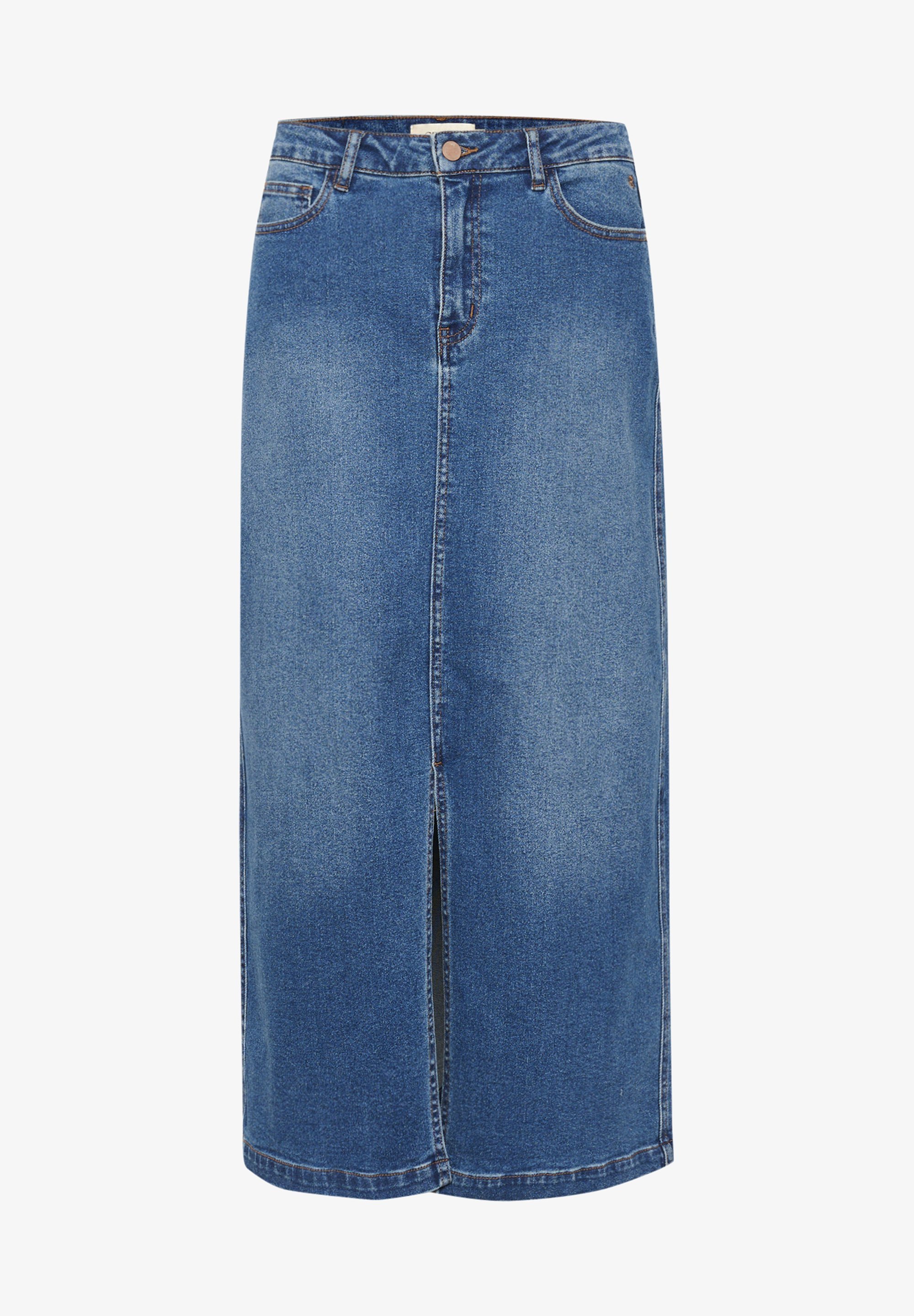 Krémová EBBA - Sukně áčkového střihu - denim středně modrá Reno