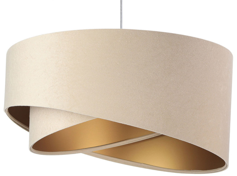Beżowozłota lampa wisząca glamour - Jotica