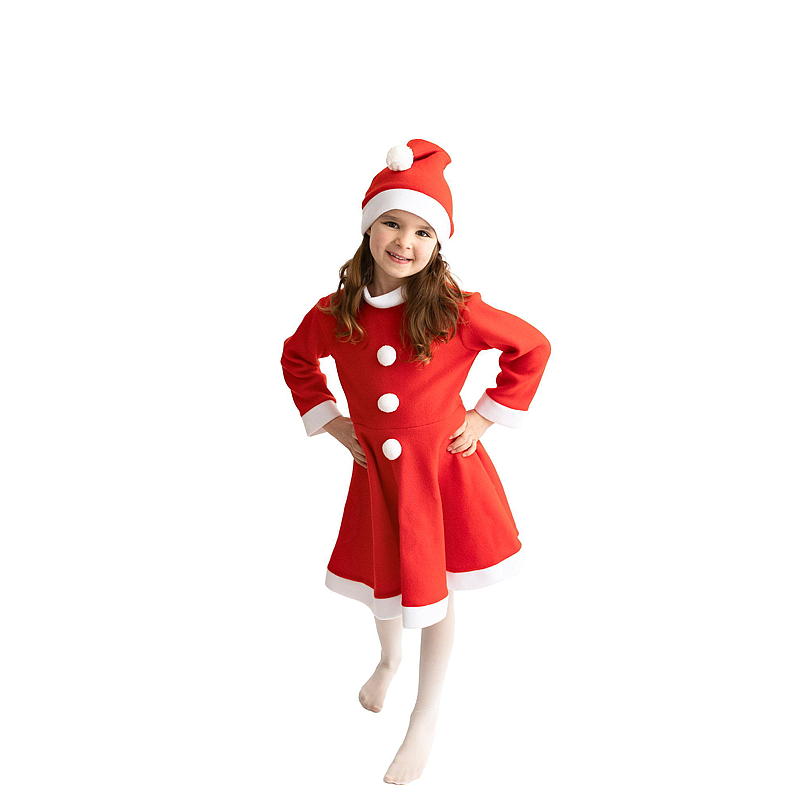 Robe de Père Noël pour la maison, tailles 4-10 ans, 2 pièces.