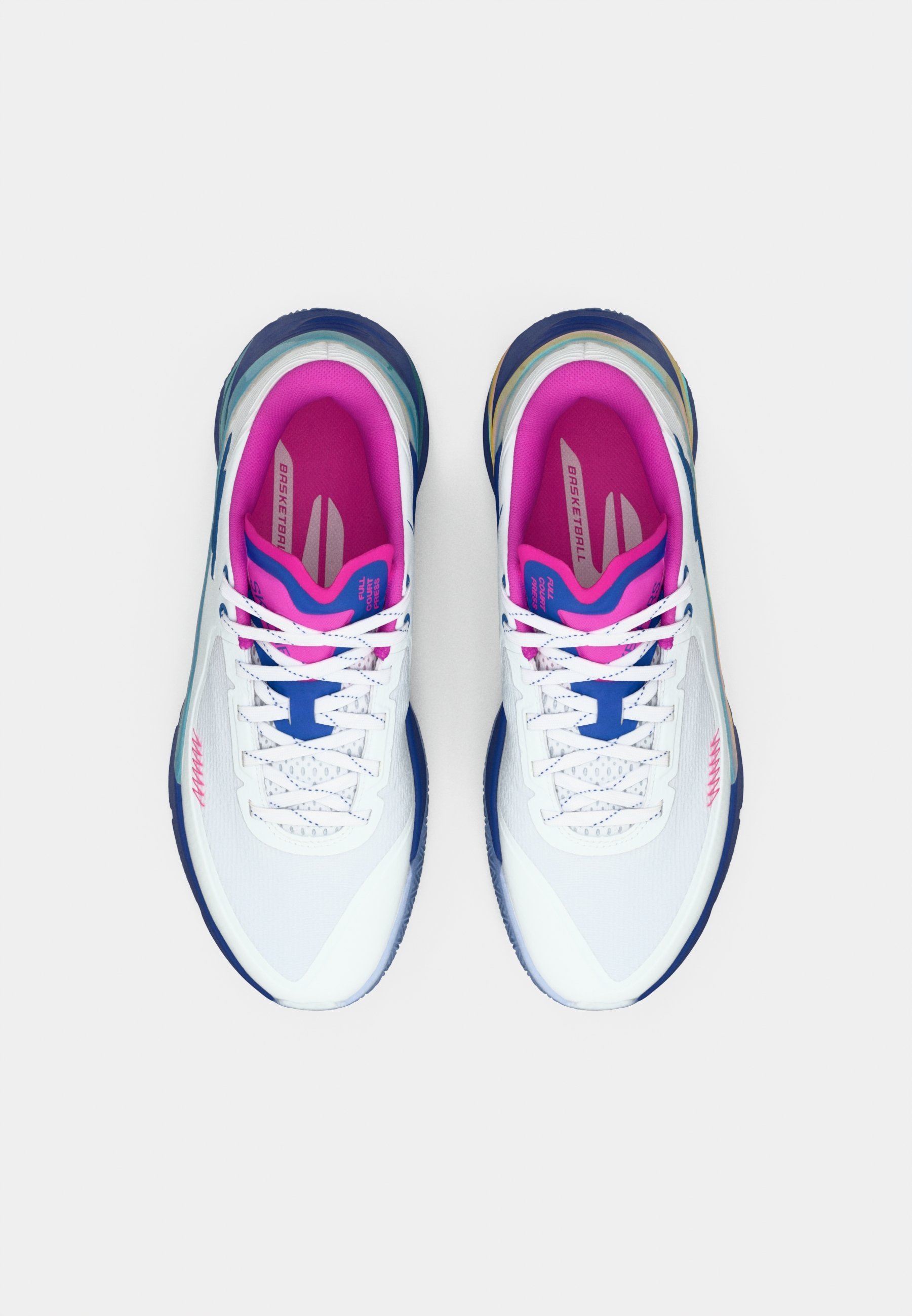 Skechers Performance SKX FULL COURT PRESS - Basketbalschoenen - wit/blauw/lavendel