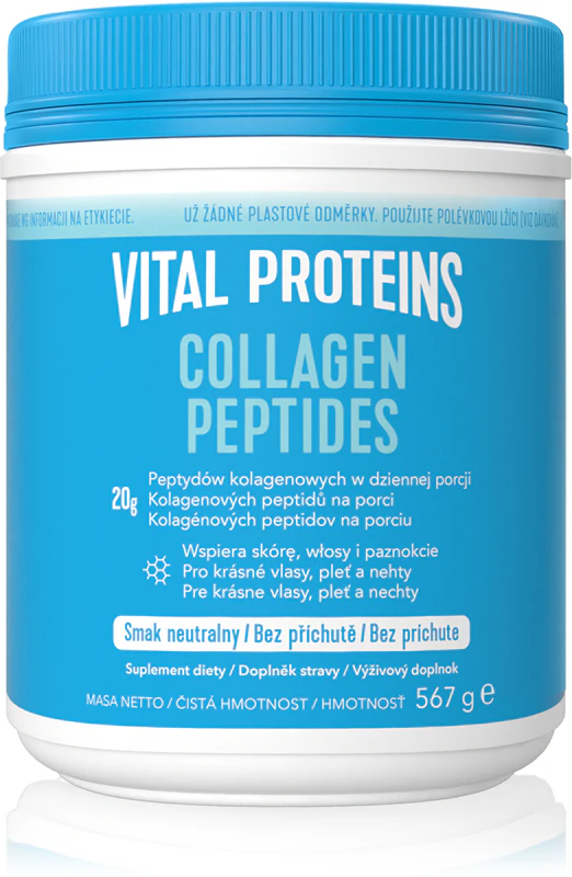 Kolagénový doplnok stravy s vitamínom Vital Proteins a peptidmi pre krásne vlasy, pokožku a nechty