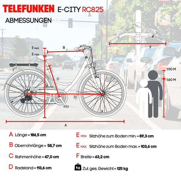 City E-Bike RC825, weiß