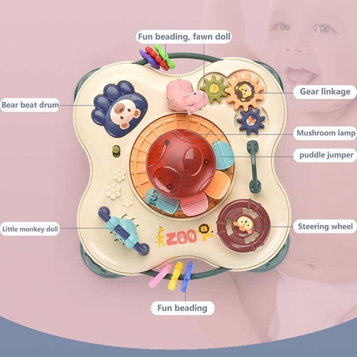Juguete interactivo - ZGEER - Mesa de actividades musicales para bebés - Reconocimiento de colores - Sonidos y luces