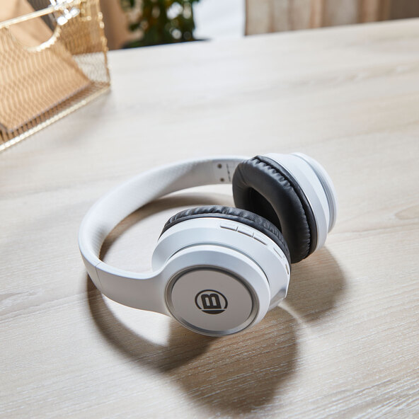 Ακουστικά Bluetooth over-ear, λευκά