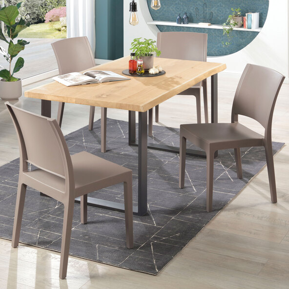 Designstuhl, tortora, 4-delige set
