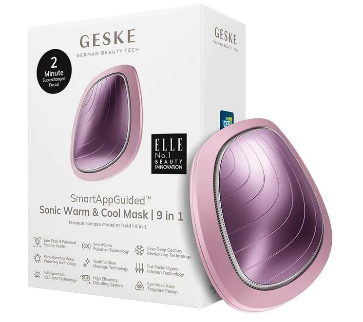 Geske Sonic Warm & Cool Mask 9in1 Soniczny masażer do twarzy Pink