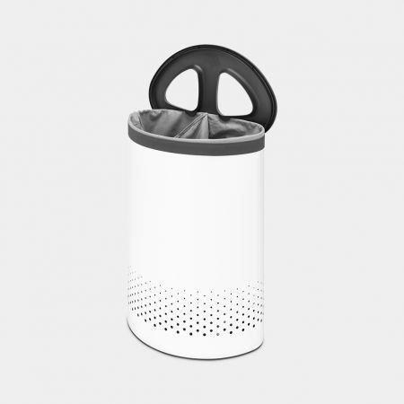 Corbeille à Linge - BRABANTIA - Selector - 55 litres - Blanc - Couvercle Quick-Drop