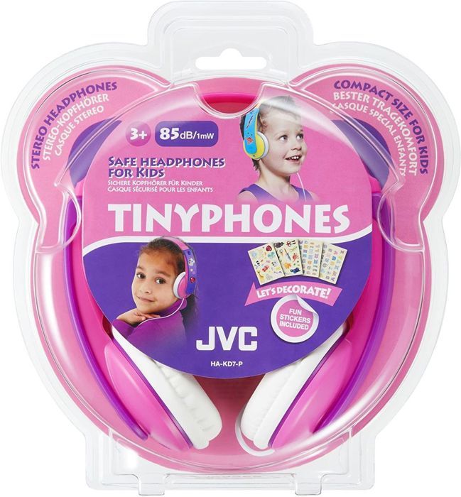 Casque audio pour enfant Tinyphone rose et violet JVC HA-KD7-P-E