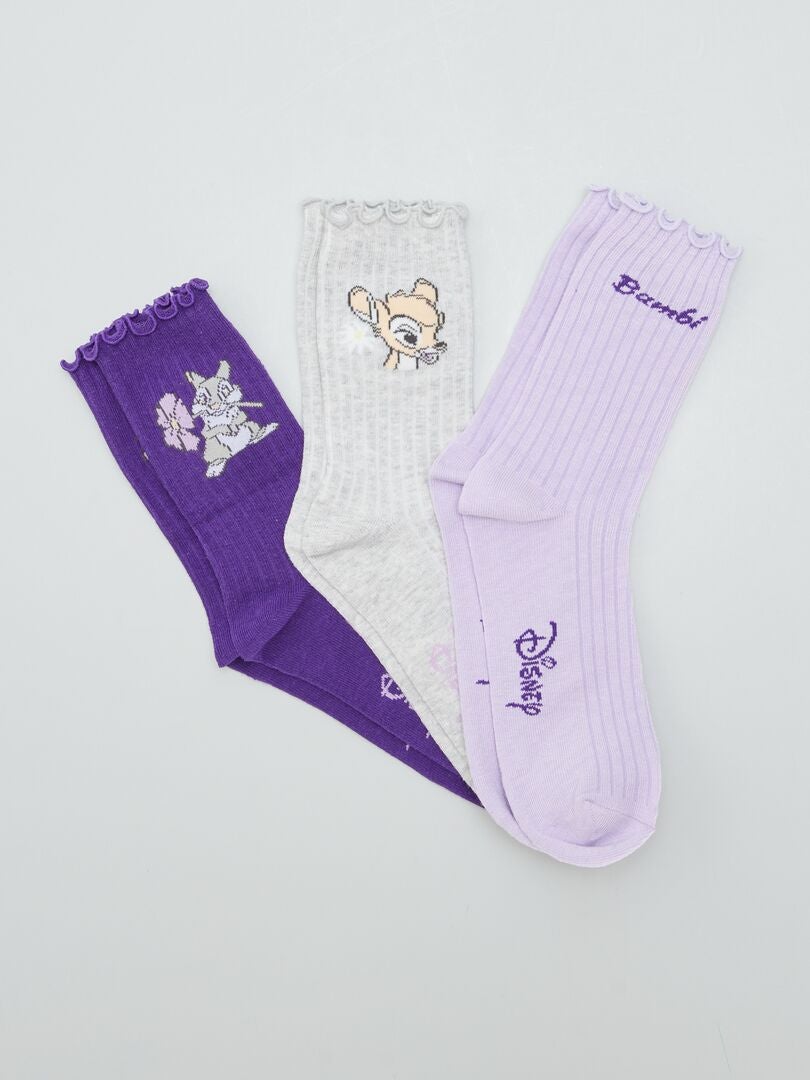 Conjunto de zapatillas 'Bambi' - 3 pares - MORADO