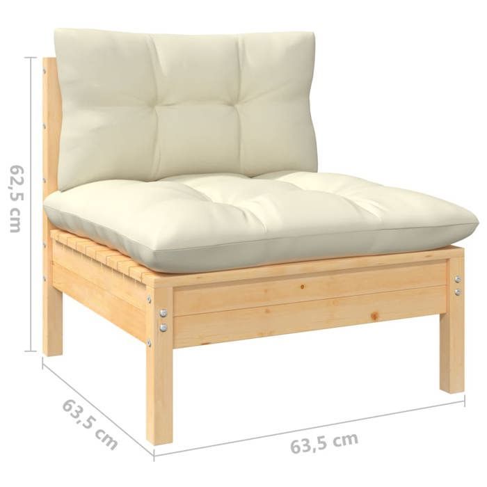 vidaXL Juego de salón de jardín de 4 piezas de madera maciza de pino con cojines, muebles de patio, muebles de exterior, muebles de jardín 3096298