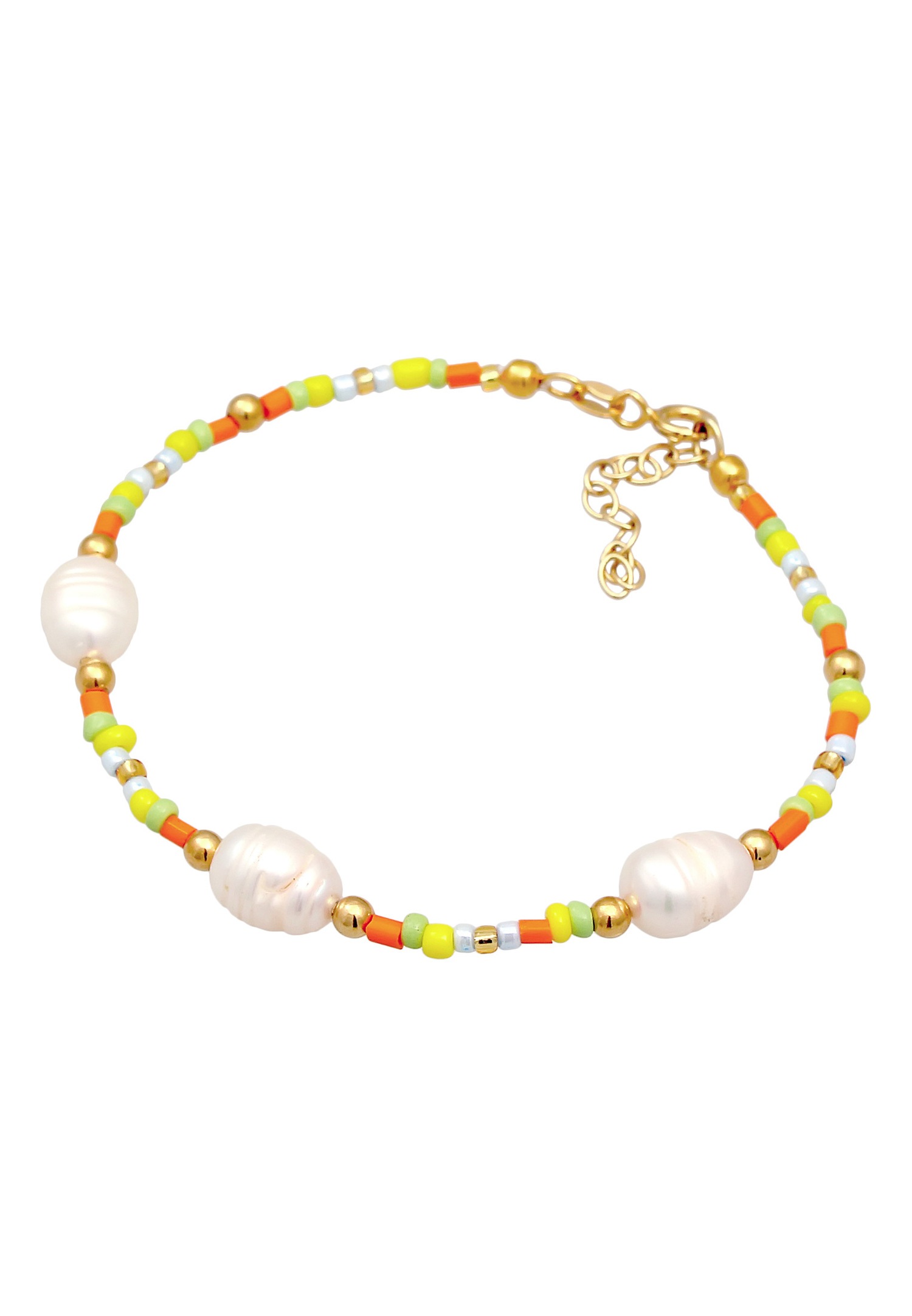 Elli Perles de verre pastel pour femmes avec perles de culture d'eau douce en argent sterling 925 doré
