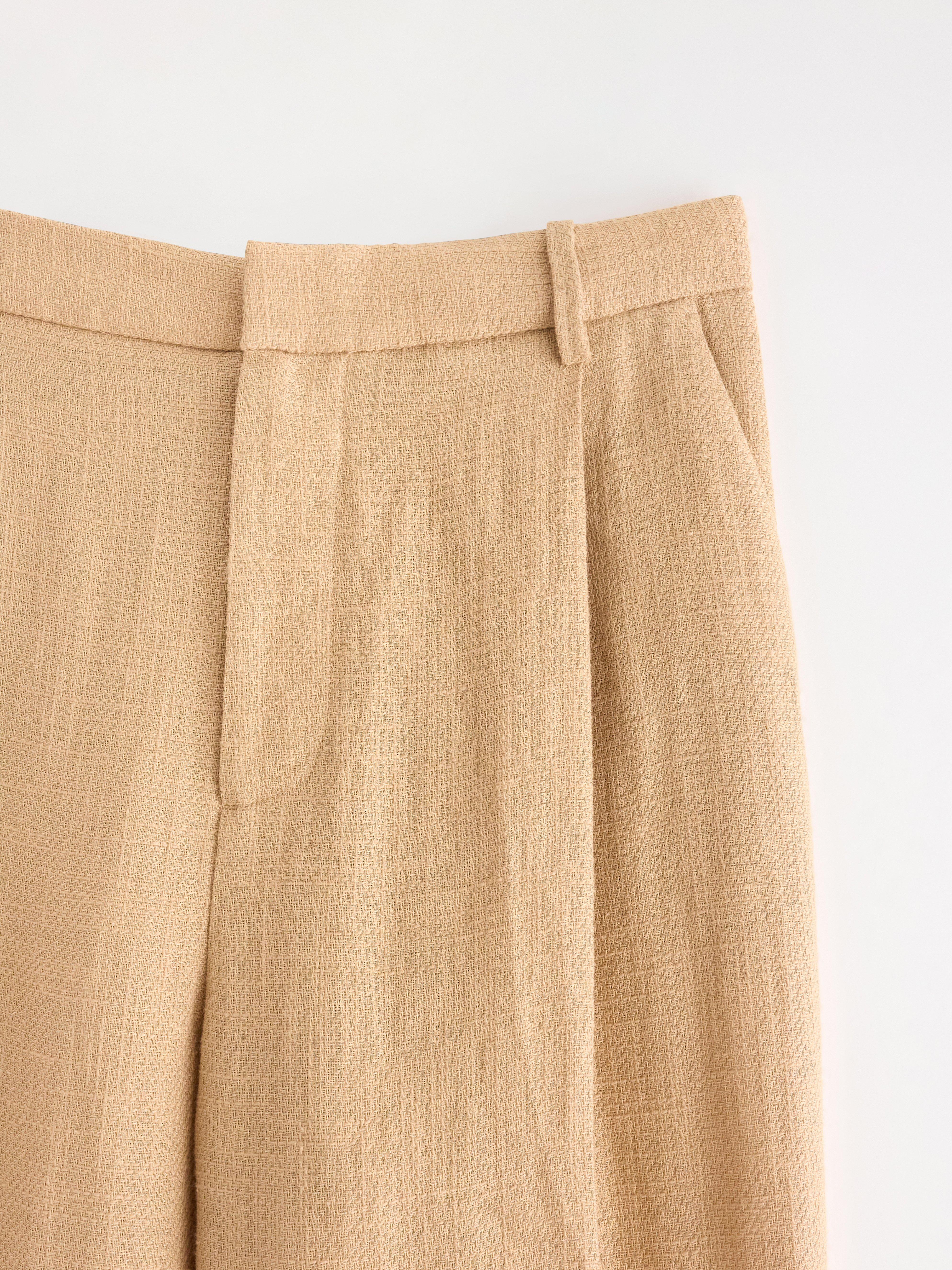 Byxor i linneblandning Light dusty Beige