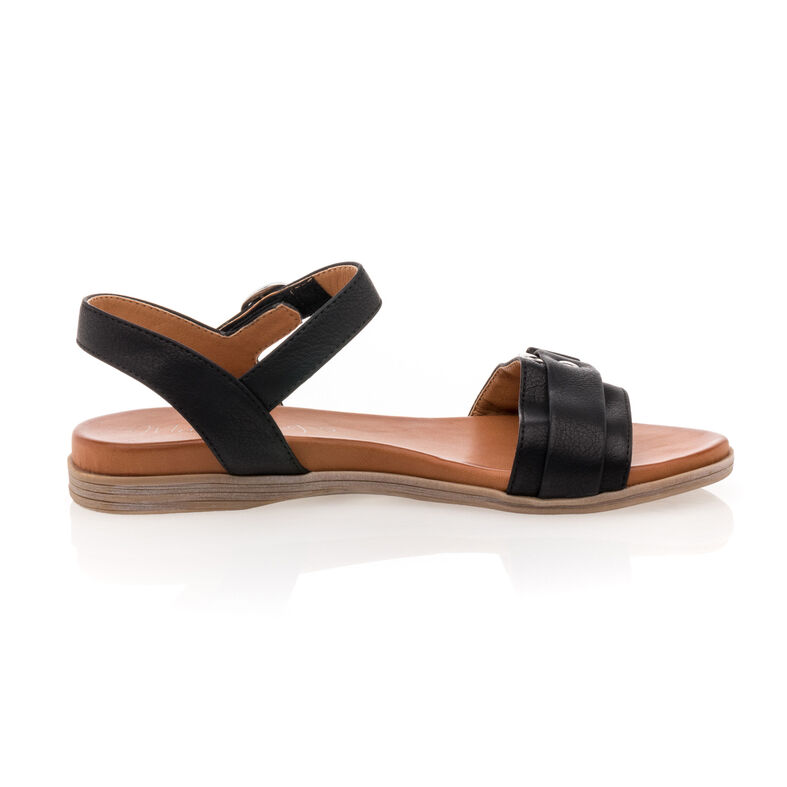 Svarta sandaler / skor med öppen tå för kvinnor