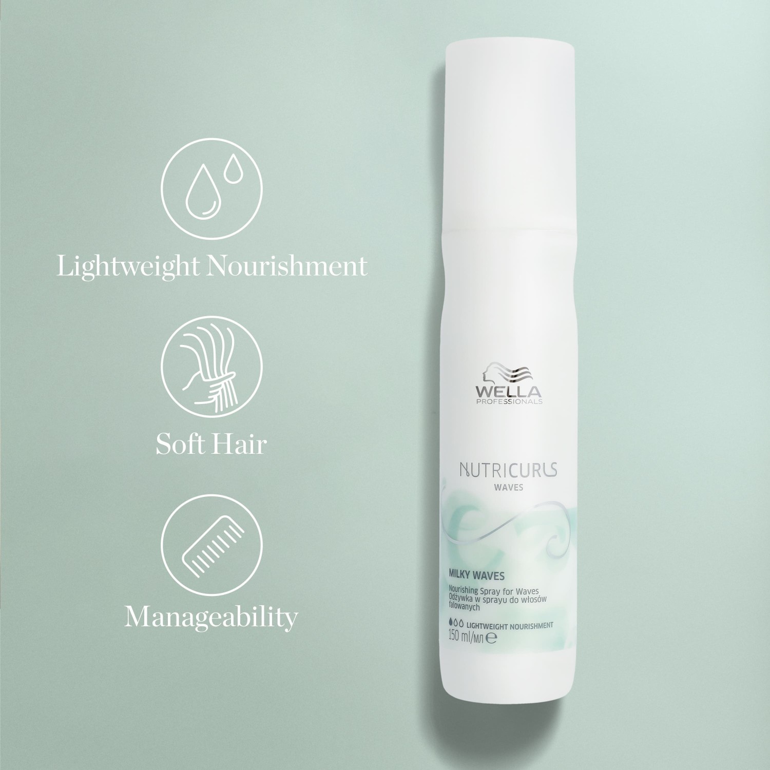 Wella Professionals Nutricurls Milky Waves nenuplaunamas kondicionierius, 150 ml