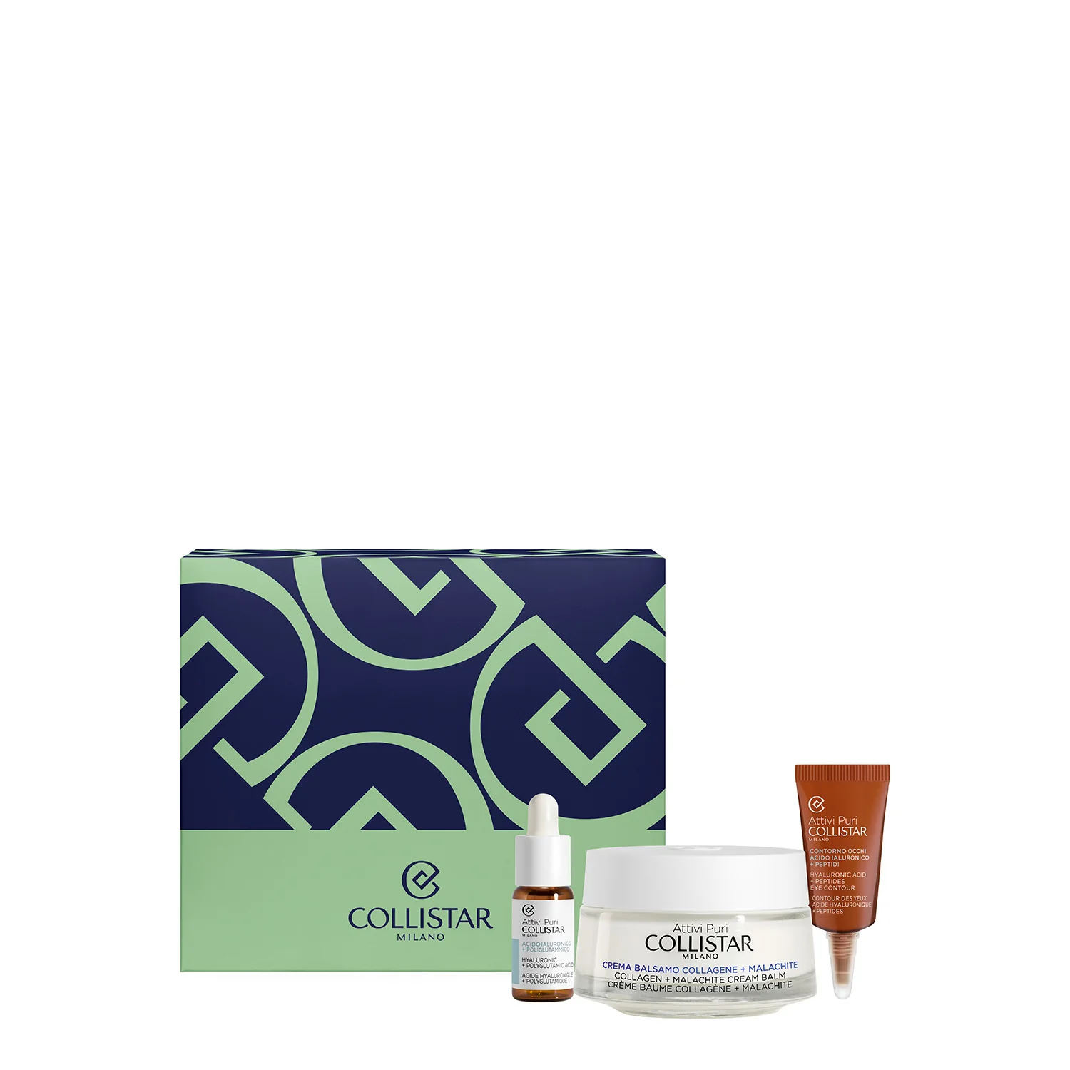 Attivi Puri Cofanetto Crema Balsamo Collagene + Malachite - Cofanetto Antirughe, Cofanetto Idratante, Tratt.viso 24 ore antirughe