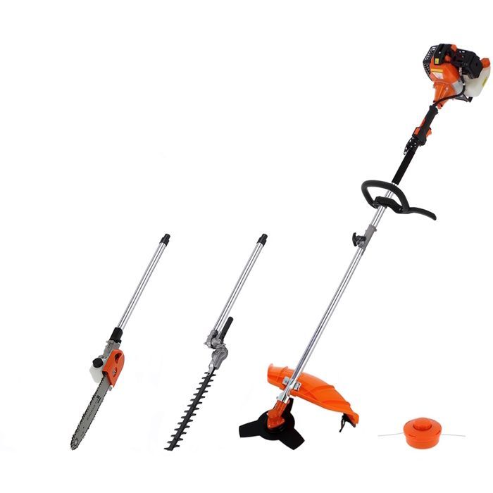 GT GARDEN - Multifonction thermique 4 en 1 : tronçonneuse - débroussailleuse - taille-haies