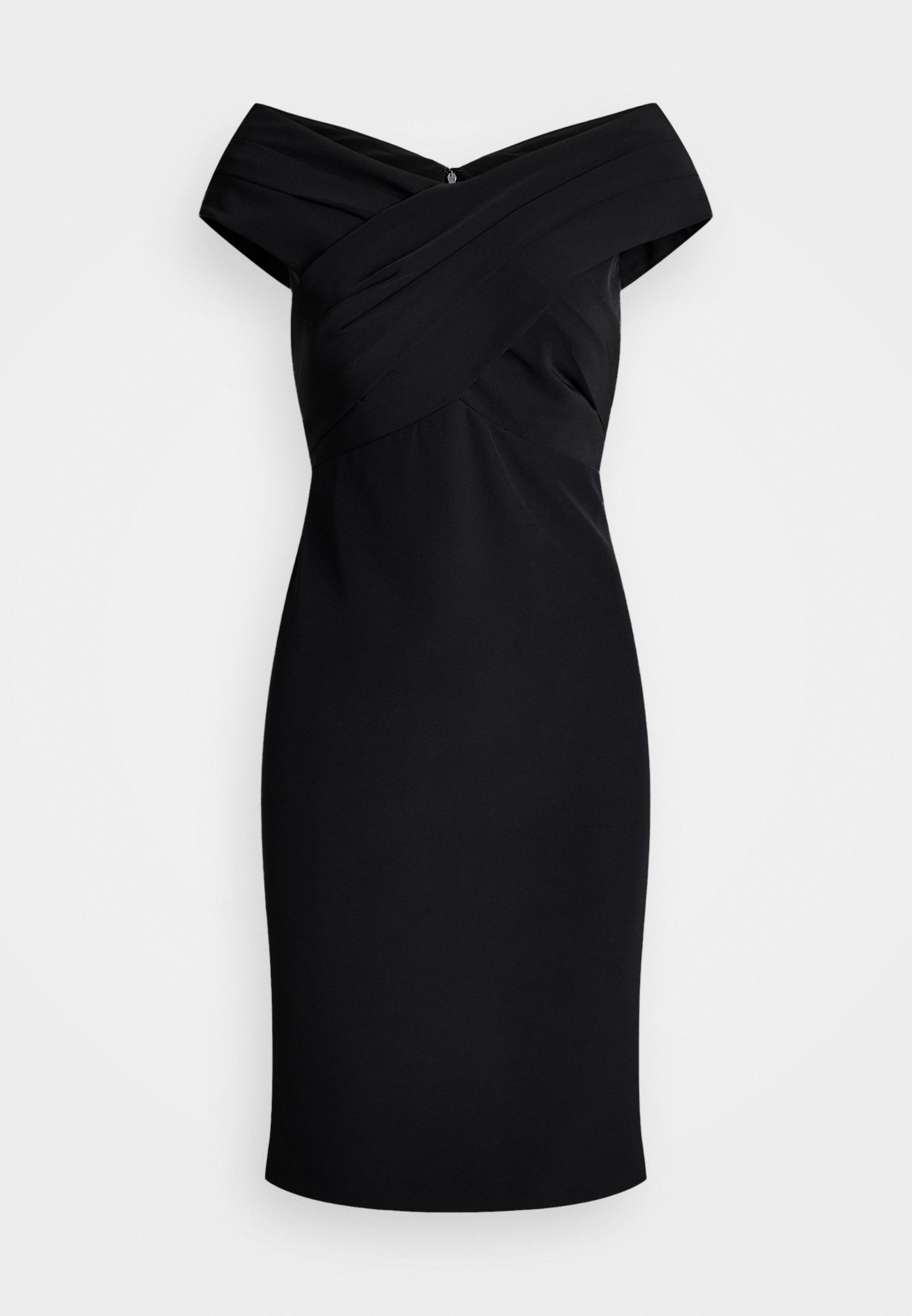 Lauren Ralph Lauren CREPE BEVÁLT VÁLLÚ KOKTÉLRUKA - Koktélruha / Alkalmi ruha - fekete