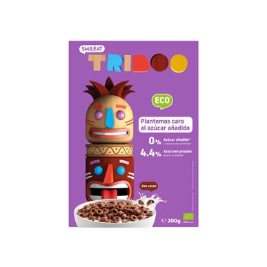 Smileat ekologiska sockerfria chokladflingor för barn 300g