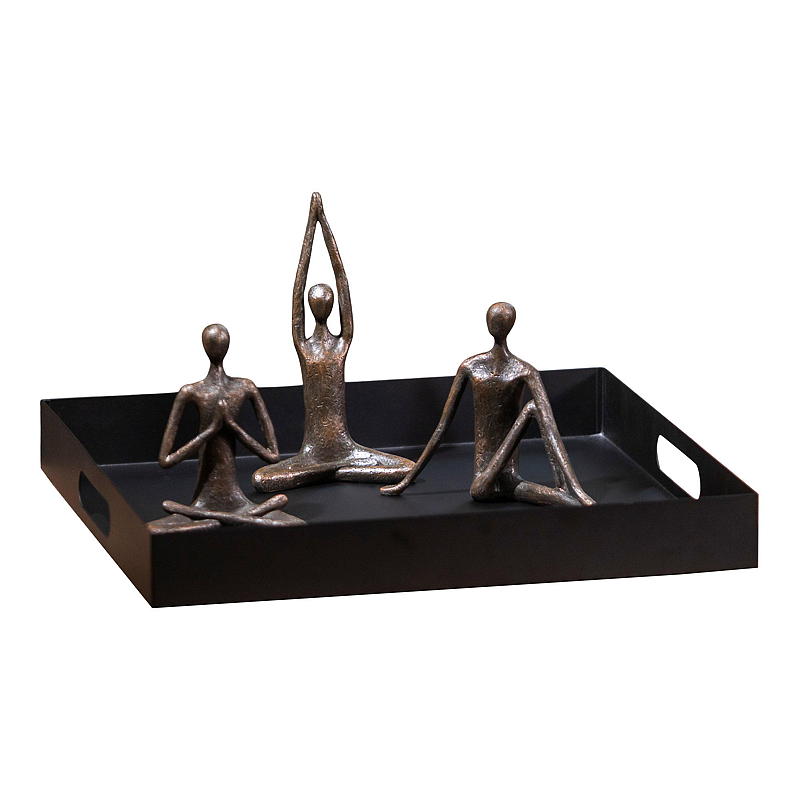Home Yoga Figur, bronzefarben
