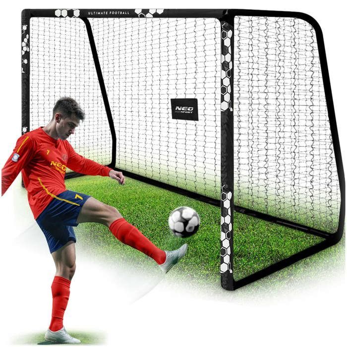 Fotbollsmål - JANSHOP - 300x200x120 cm - Hexagon - Högkvalitativt stål - Slitstarkt nät - Enkel montering - Lättvikt