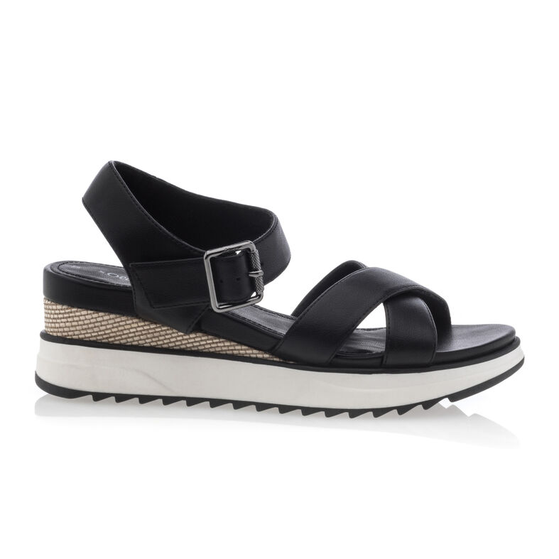 Schwarze Damensandalen / Zehenfreie Schuhe