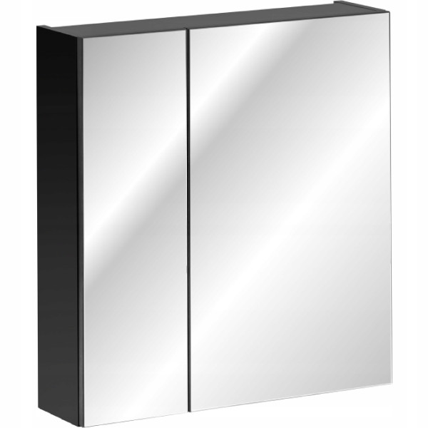 Szafka łazienkowa z lustrem 60 cm SANTA FE BLACK CZARNY LOFT