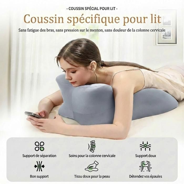 Cuscino ergonomico con angolazione perfetta di 27°, cuscino multifunzionale regolabile in memory foam (grigio)