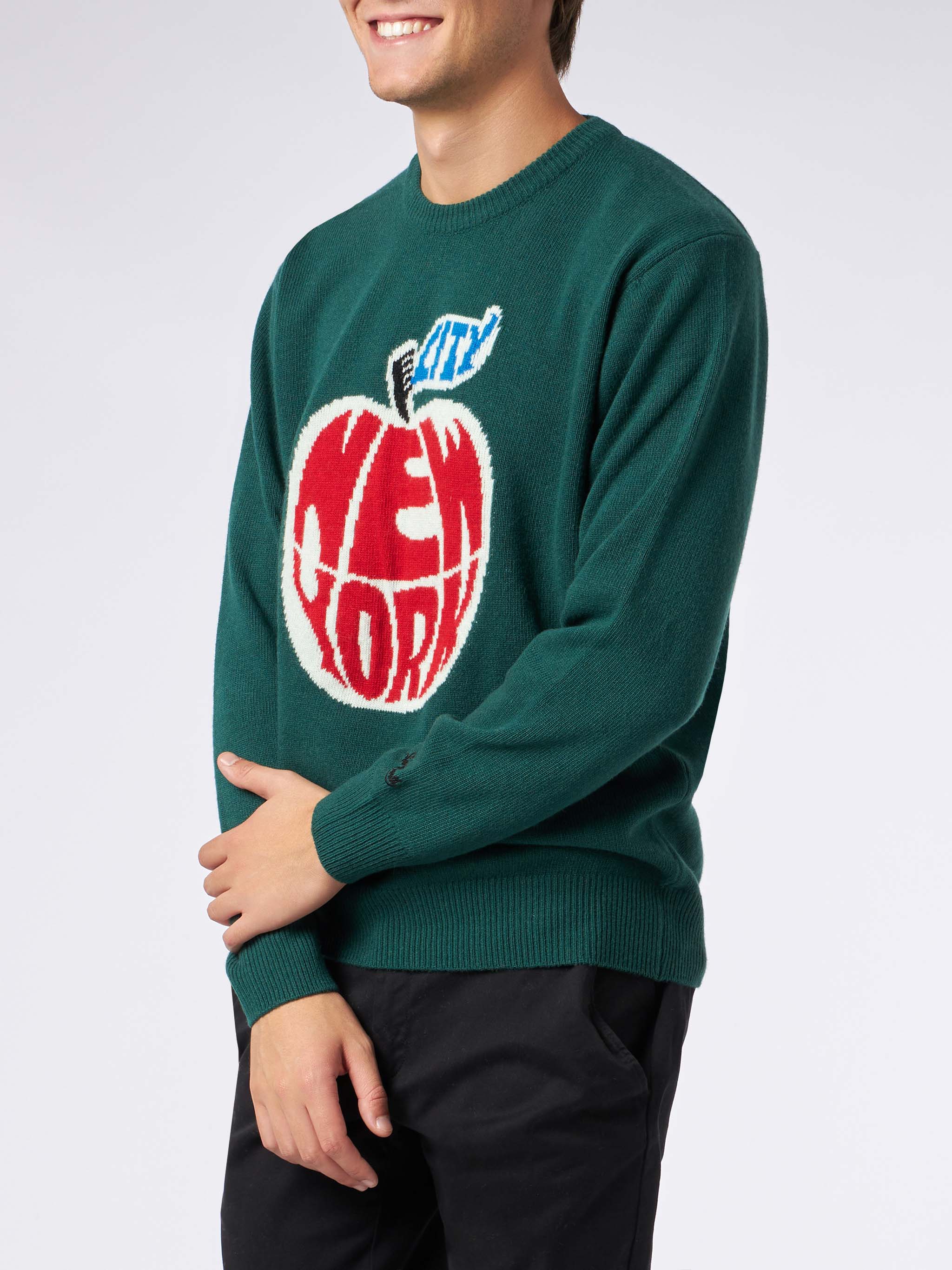 Maglione da uomo con stampa mela di New York
