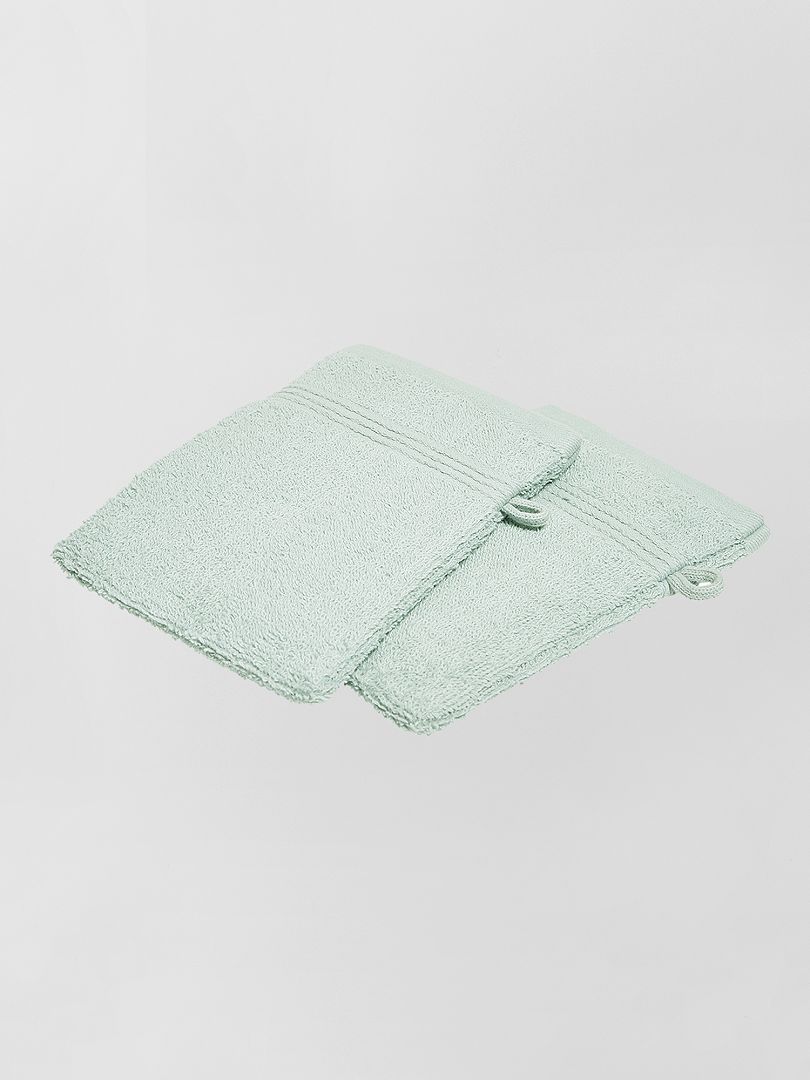 Juego de 2 guantes de baño - BEIGE