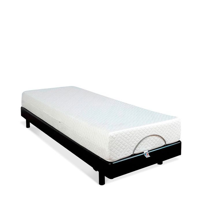 Conjunto de colchón de espuma viscoelástica + base de cama eléctrica SuperFlex de 90x200 cm.