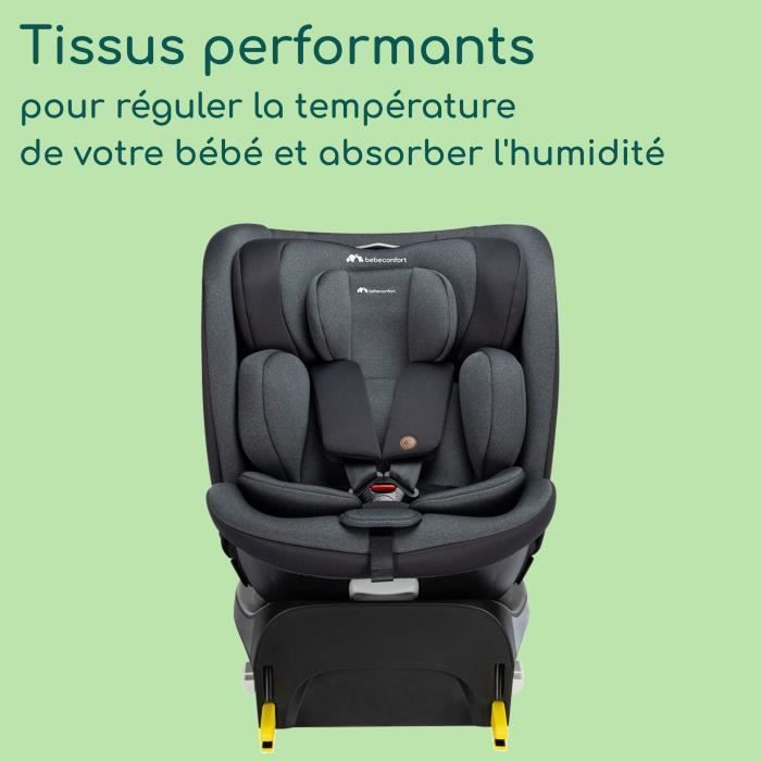 Seggiolino auto girevole convertibile BEBECONFORT EVOLUFIX PLUS 360 i-Size, Gruppo 0/1/2/3, Isofix - da 0 a 12 anni (36 kg), 40-150 cm, Nero fumé