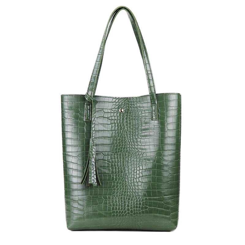 Sac seau femme tendance, motif crocodile, bandoulière à franges, grande capacité, cabas, sac shopping alligator