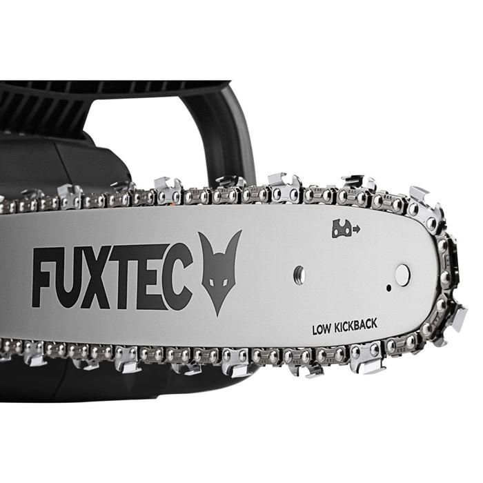 Motosierra inalámbrica FUXTEC FX-E2KSSET de 2 x 20 V - Longitud de corte de 35 cm, baterías y cargador doble.