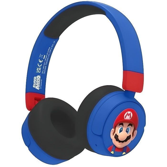 Kids' Headphones - Super Mario - Wireless - Bluetooth - 24-Hour Battery Life - Adjustable Volume