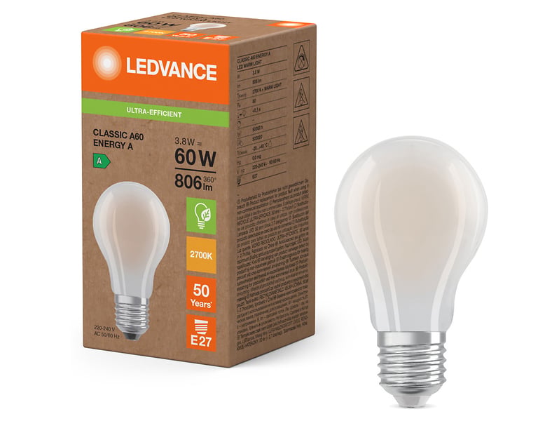 Żarówka LED Bańka E27 3,8W z ciepłą barwą światła
