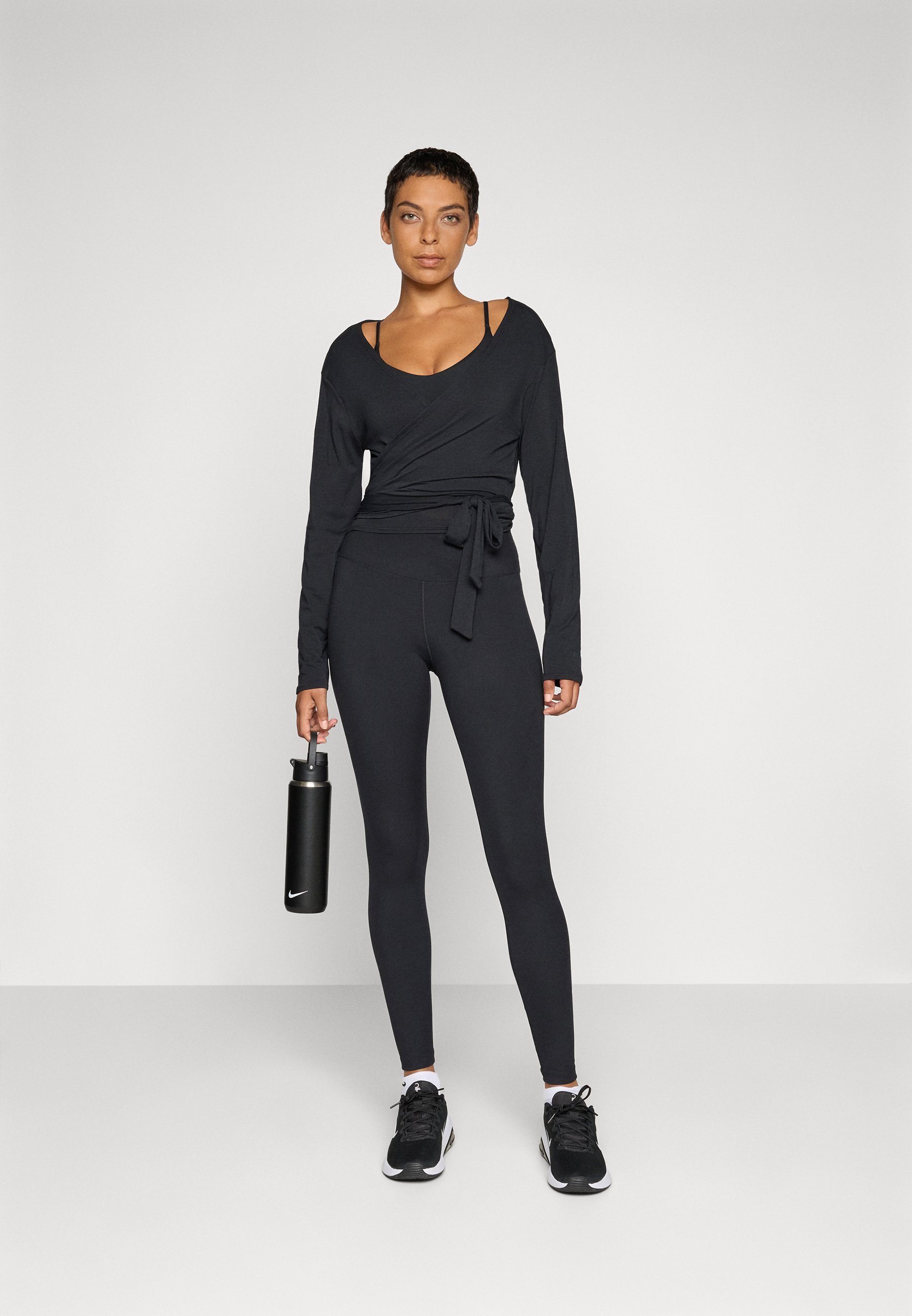 Top s dlouhým rukávem - černá/tmavě kouřově šedá Nike Performance