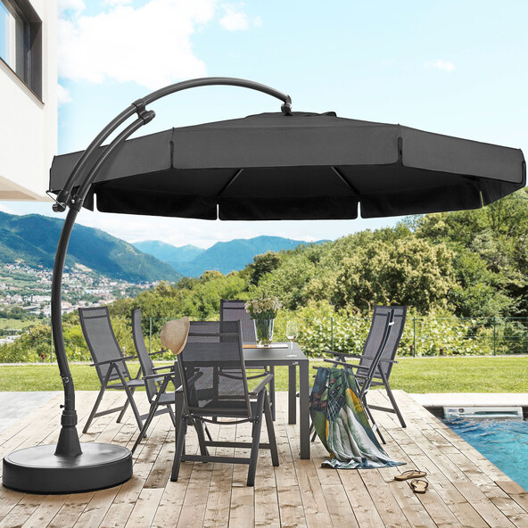 Easy Sun zweefparasol, inclusief voet, antraciet.