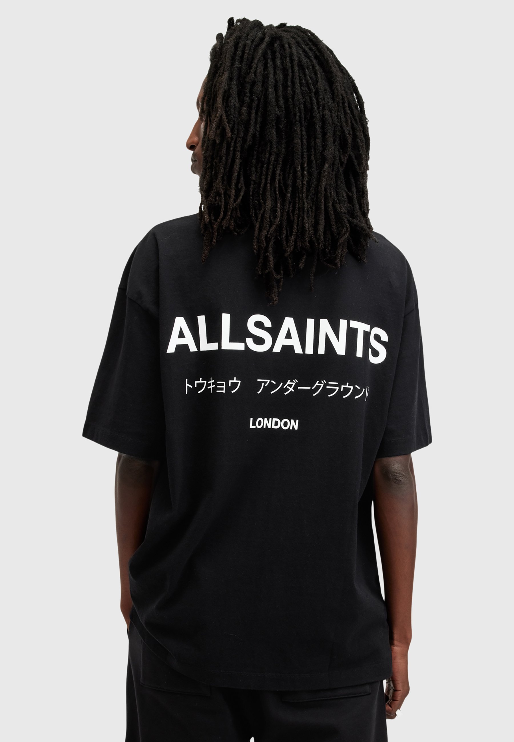 AllSaints UNDERGROUND CREW - T-shirt met print - gitzwart