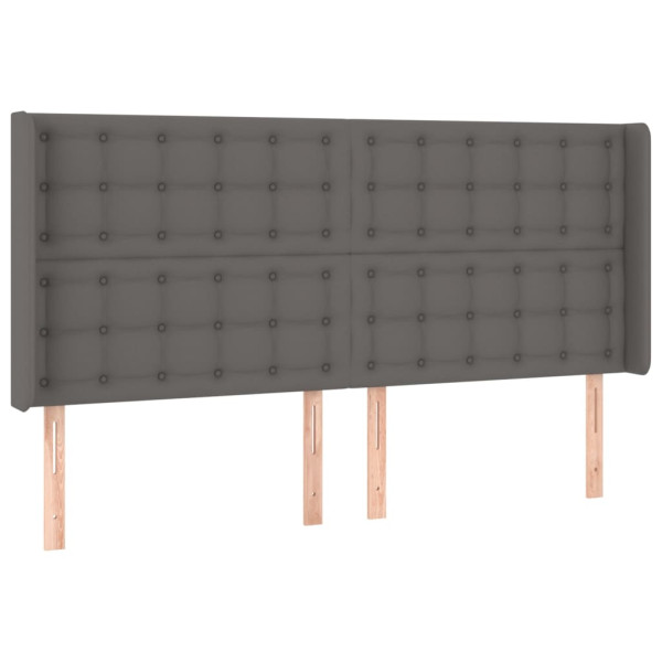 Wezgłowie Szary 203 x 16 x 118/128 cm Sztuczna skóra vidaXL
