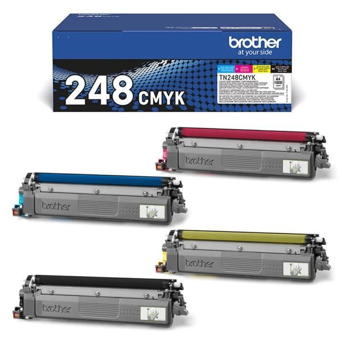 Paquete de tóner estándar - BROTHER - TN248VAL - Cian, magenta, amarillo, negro - 4 x 1000 páginas