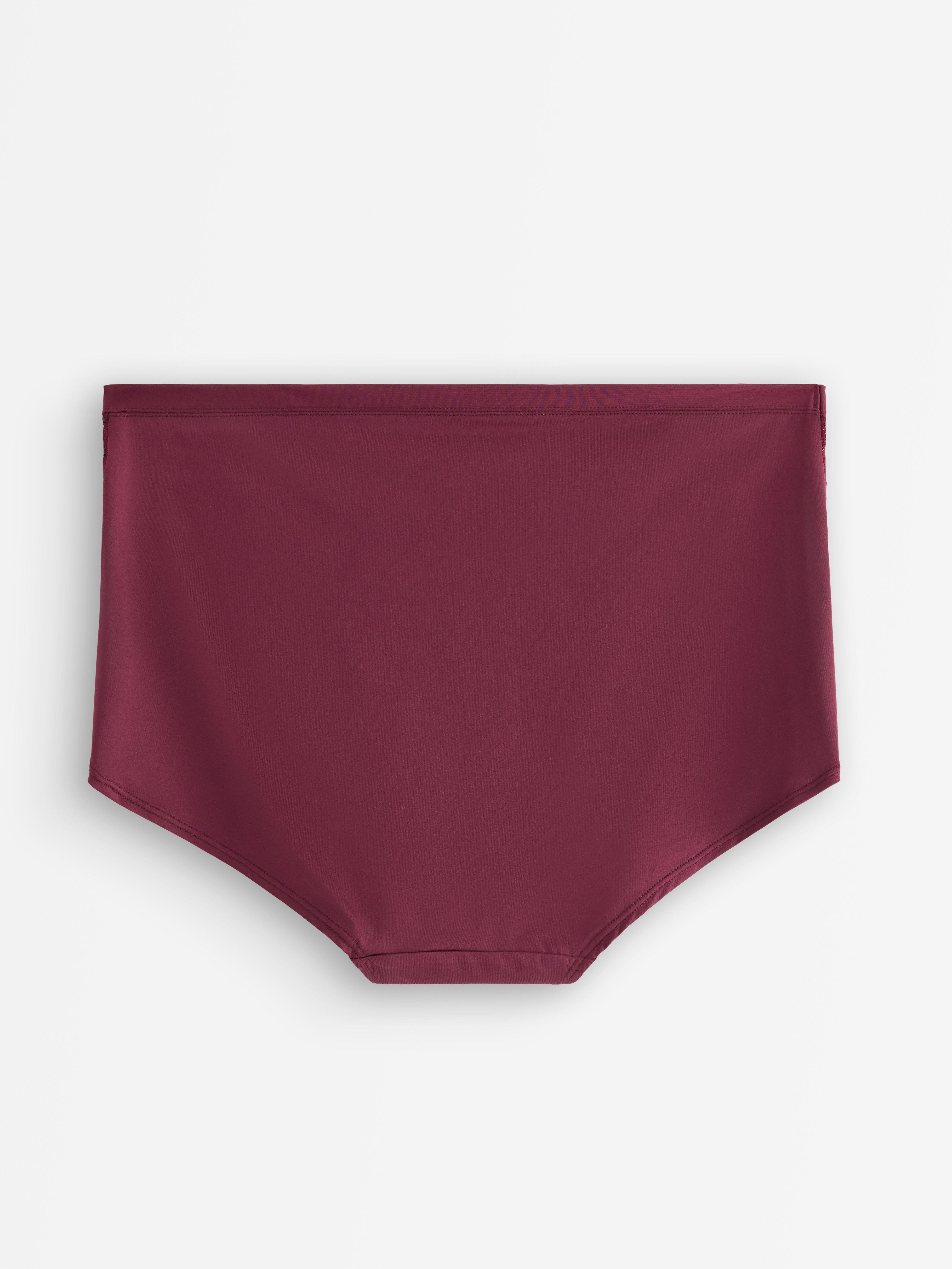 Hoge taille slip donker stoffig rood