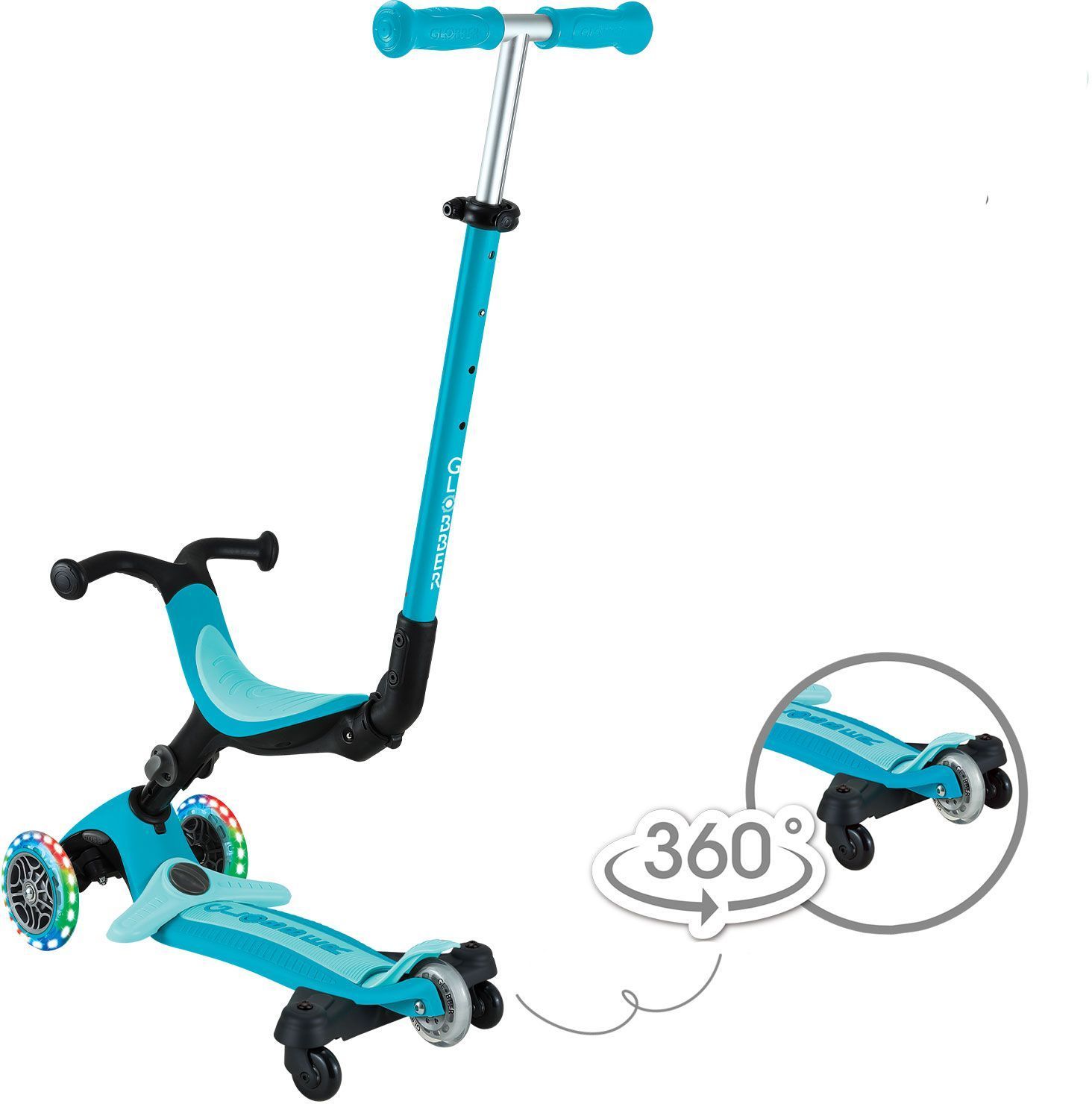 Evolving scooter - GLOBBER - GO UP ACTIVE LIGHT 360° - Water blue