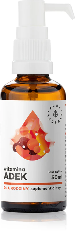 Aura Herbals Vitamin ADEK pre celú rodinu, doplnok stravy v kvapkách na podporu imunitného systému