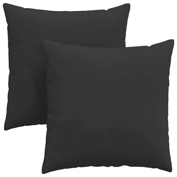 Sofakissen – VIDAXL – 60 x 60 cm (2er-Set) – Schwarz – Abnehmbare Bezüge – Polyesterfüllung
