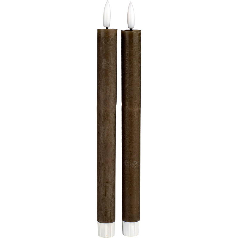 Lot de 2 guirlandes lumineuses LED Vie Selected Crown de 24 cm avec minuterie, gris chaud