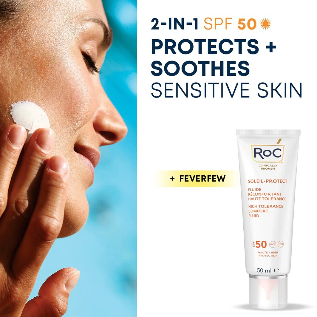 RoC RoC Soleil Protect Fluide Réconfortant Visage SPF50+ 50ml