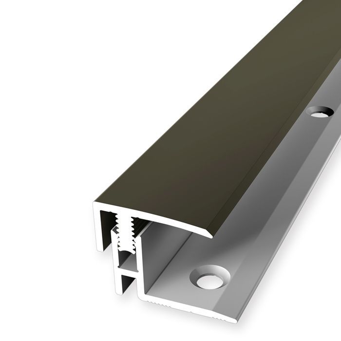 PROVISTON Parquet Floor Compensation Insert Profile, 21 mm Width, 12-17 mm Height Compensation, 1000 mm Length, Bronze Aluminum Profile