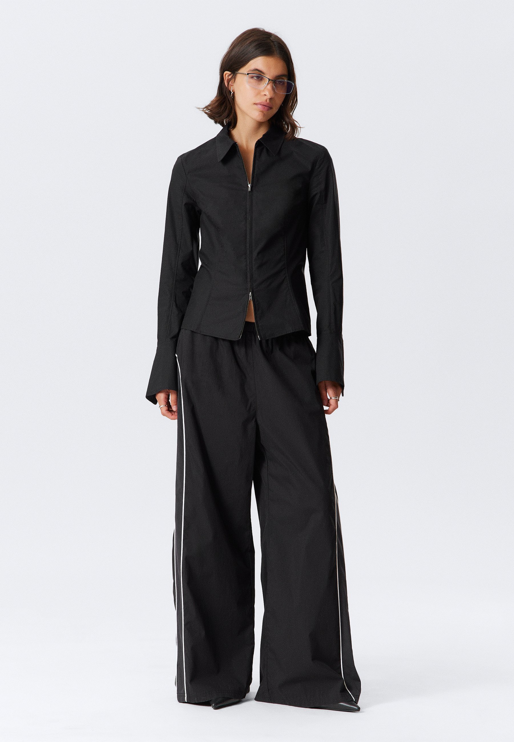 Camicia nera Weekday ZIP - nera
