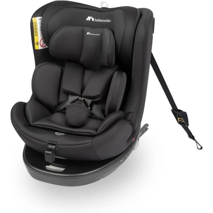 Silla de coche convertible giratoria 360° BEBECONFORT EvolveFix i-Size - Grupo 0/1/2/3 - Isofix - De 0 a 12 años (36 kg) - 40-150 cm - Negro Niebla